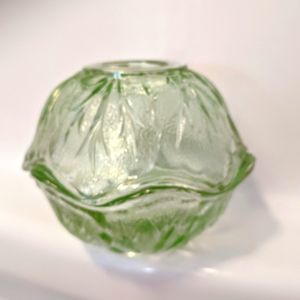 Fairy Lamp Indiana Glass Co Green Frosted Glass